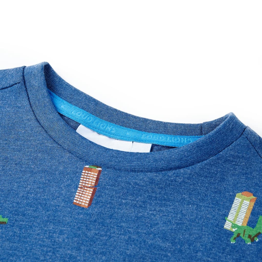 Thumbnail - vidaXL Kinder-T-Shirt Dunkelblau Melange 140