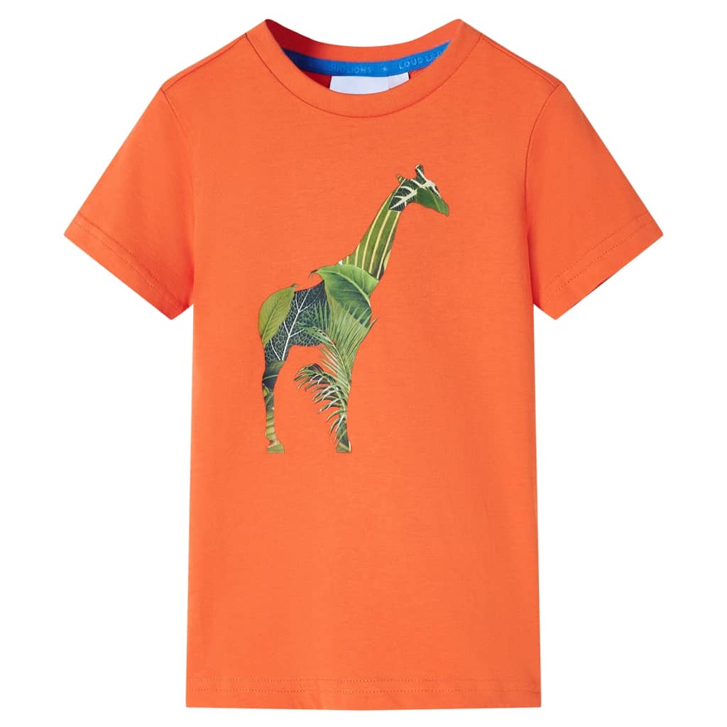 T-shirt pour enfants imprimé girafe orange vif 92