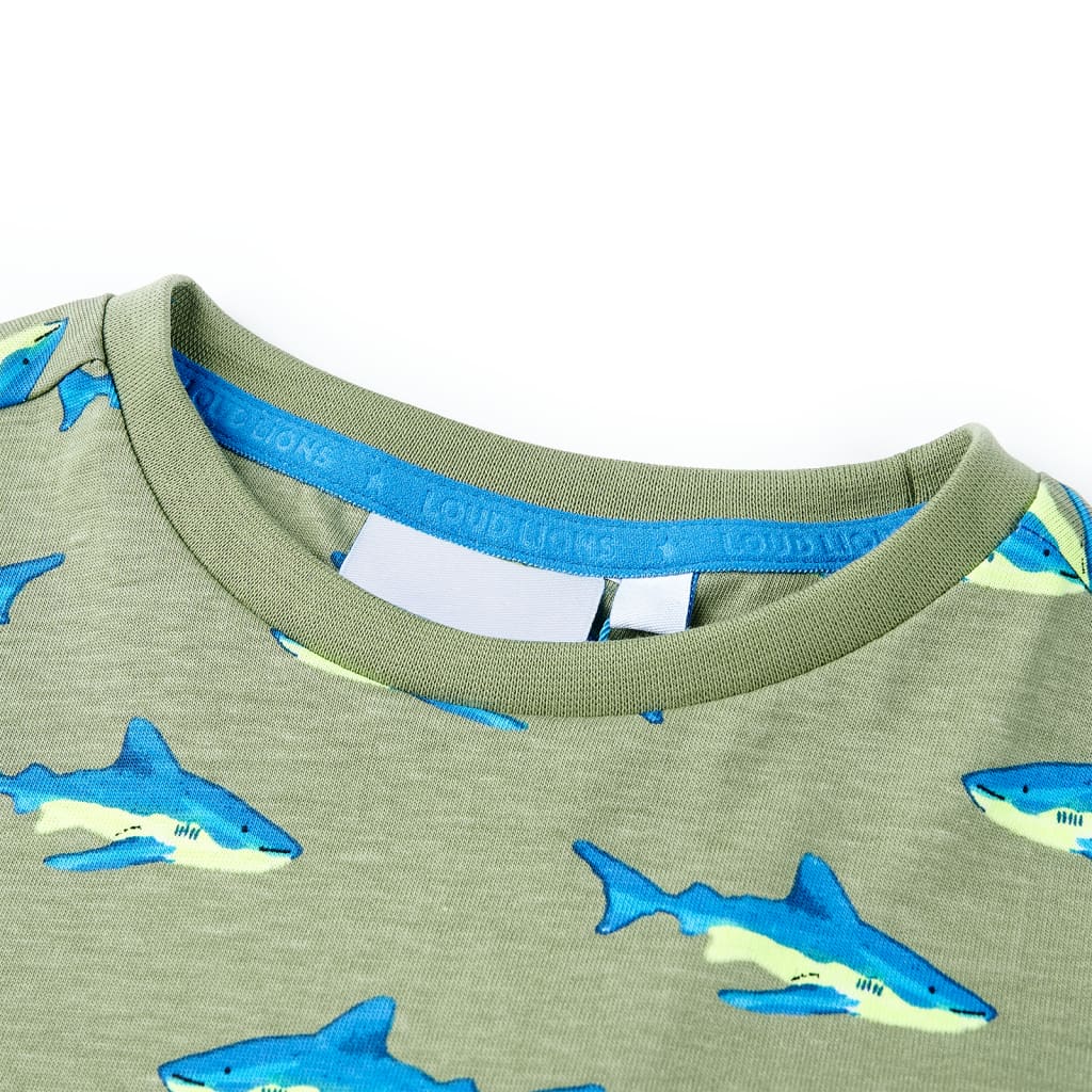 Thumbnail - vidaXL Kinder-T-Shirt Helles Khaki 116