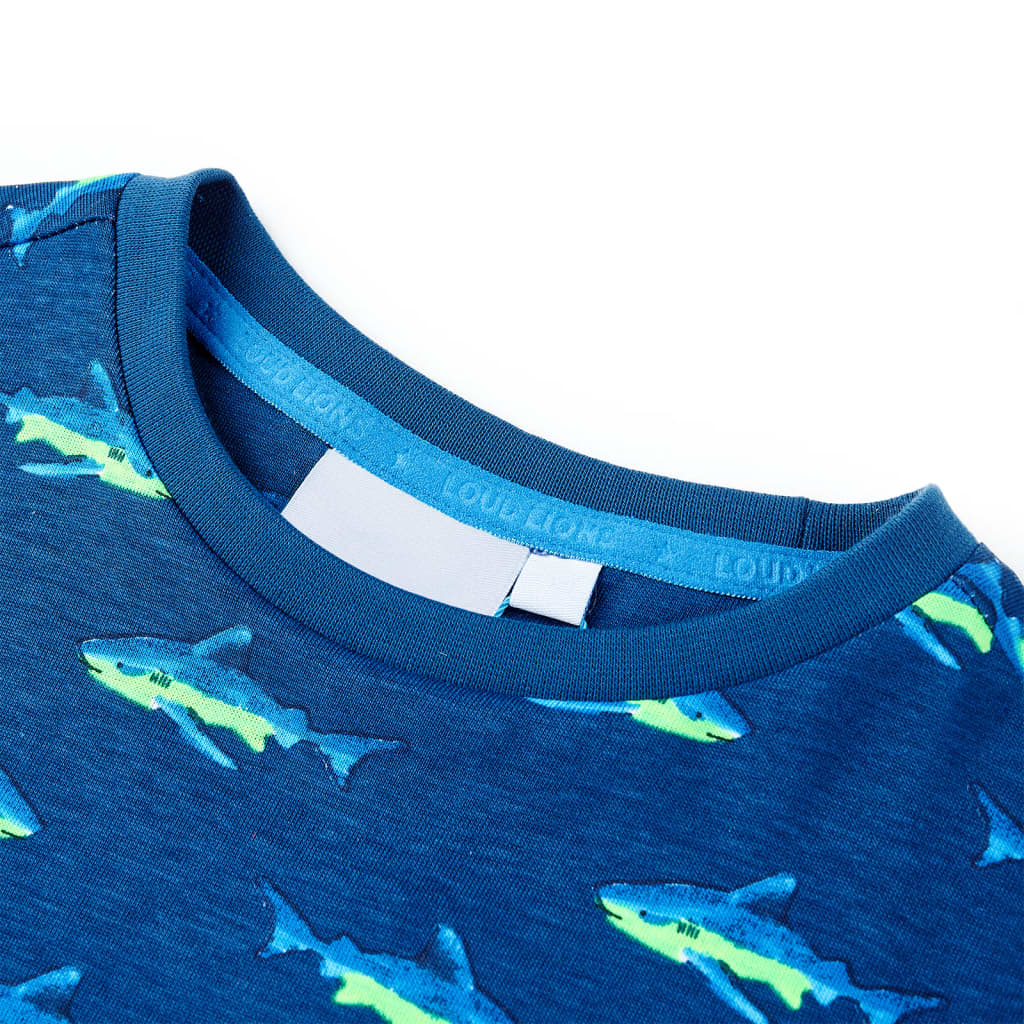 Thumbnail - vidaXL Kinder-T-Shirt Dunkelblau 128