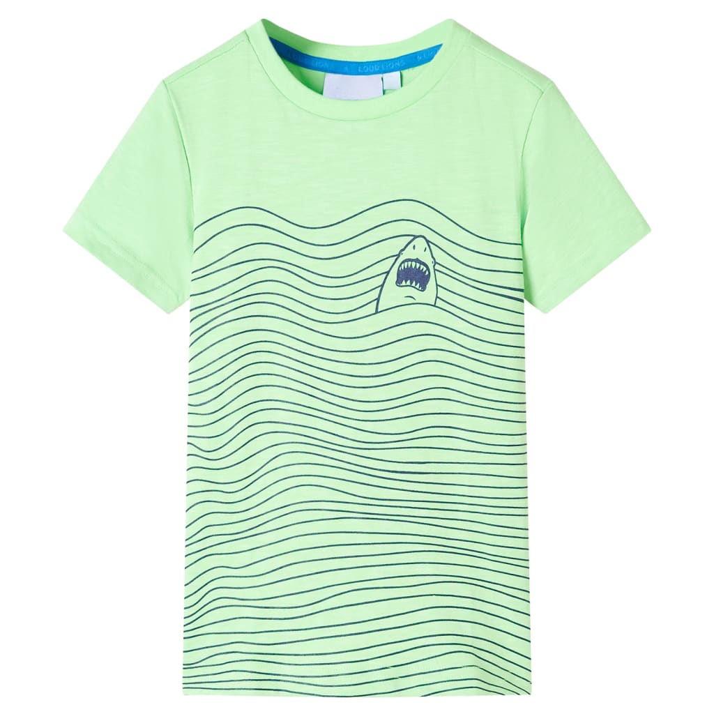 Tricou pentru copii, imprimeu rechin, verde neon, 116