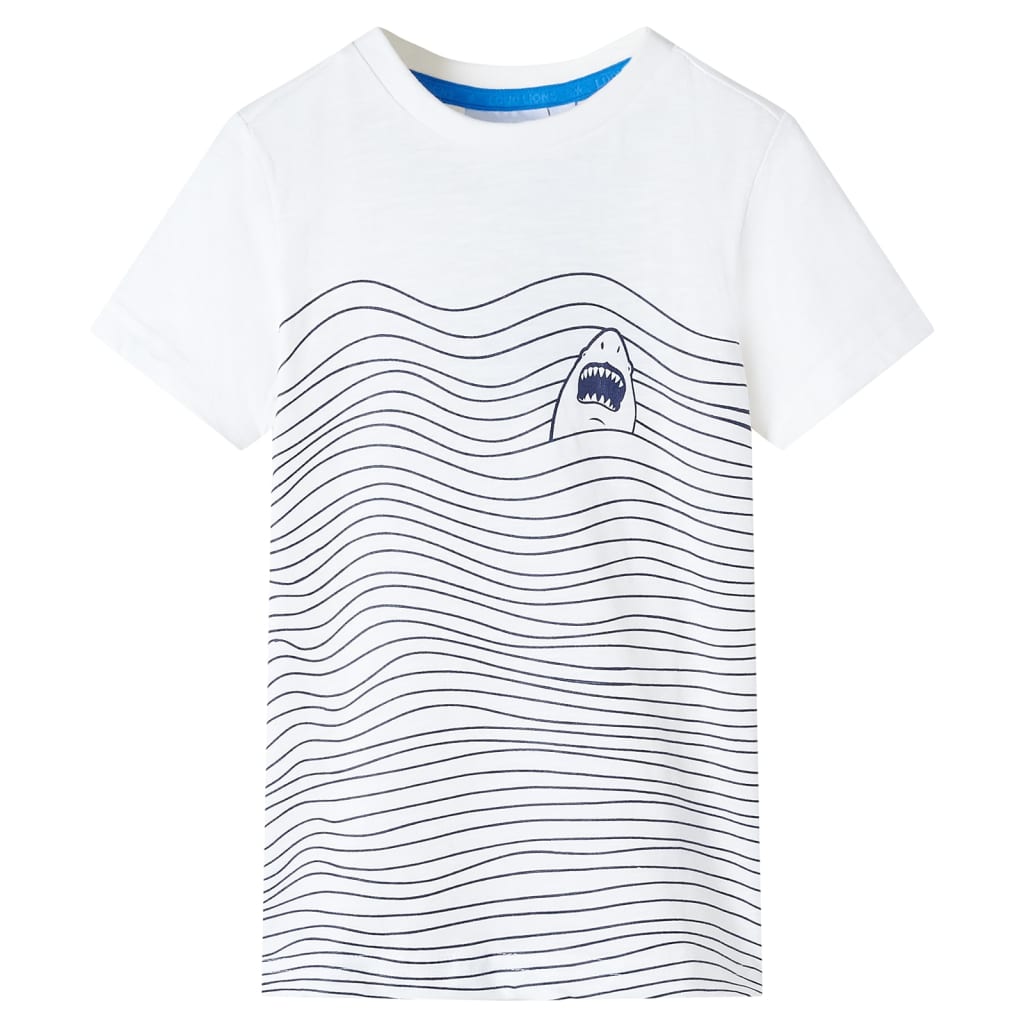 T-shirt pour enfants imprimé requin écru 104