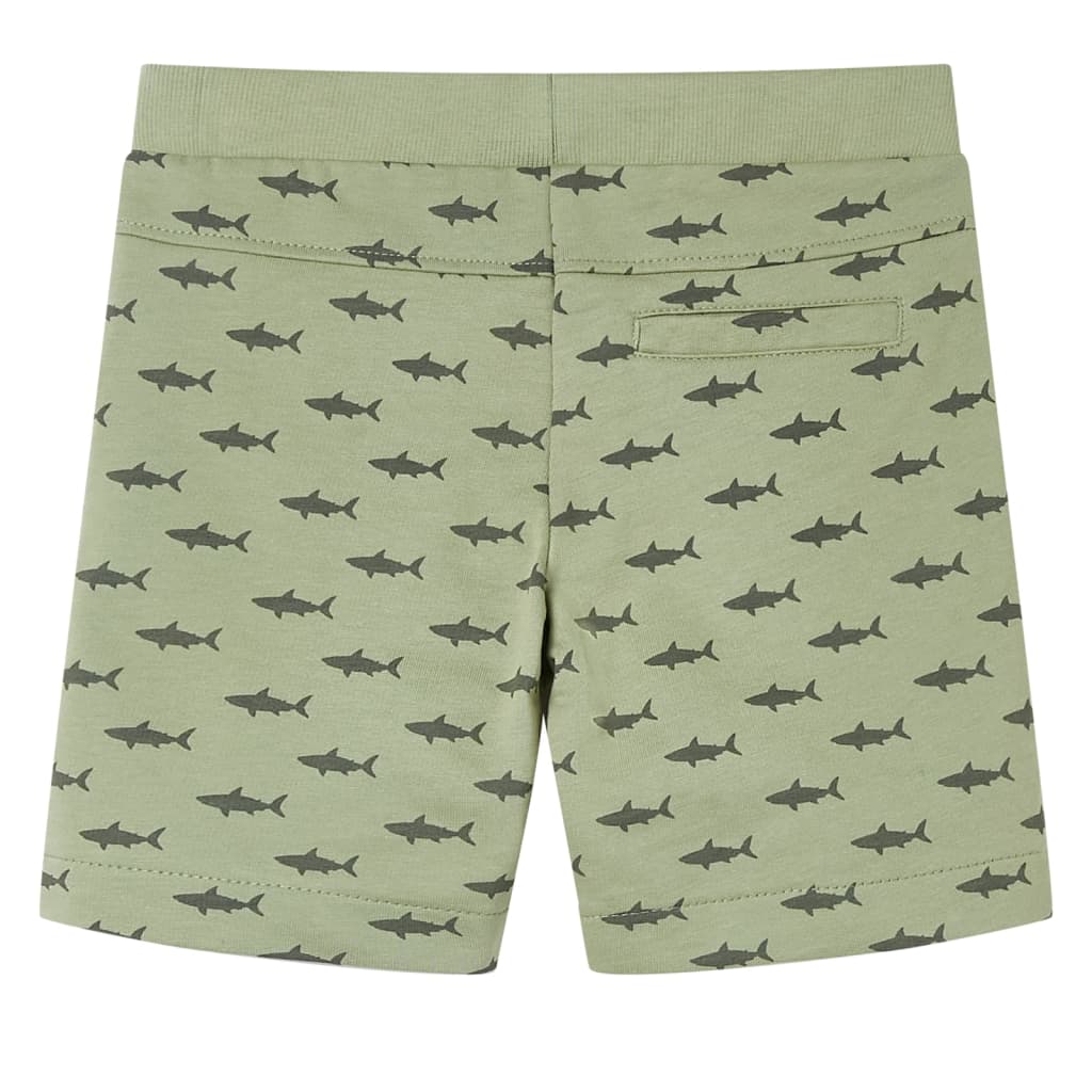 vidaXL Kindershorts met trekkoord 128 lichtkaki afbeelding