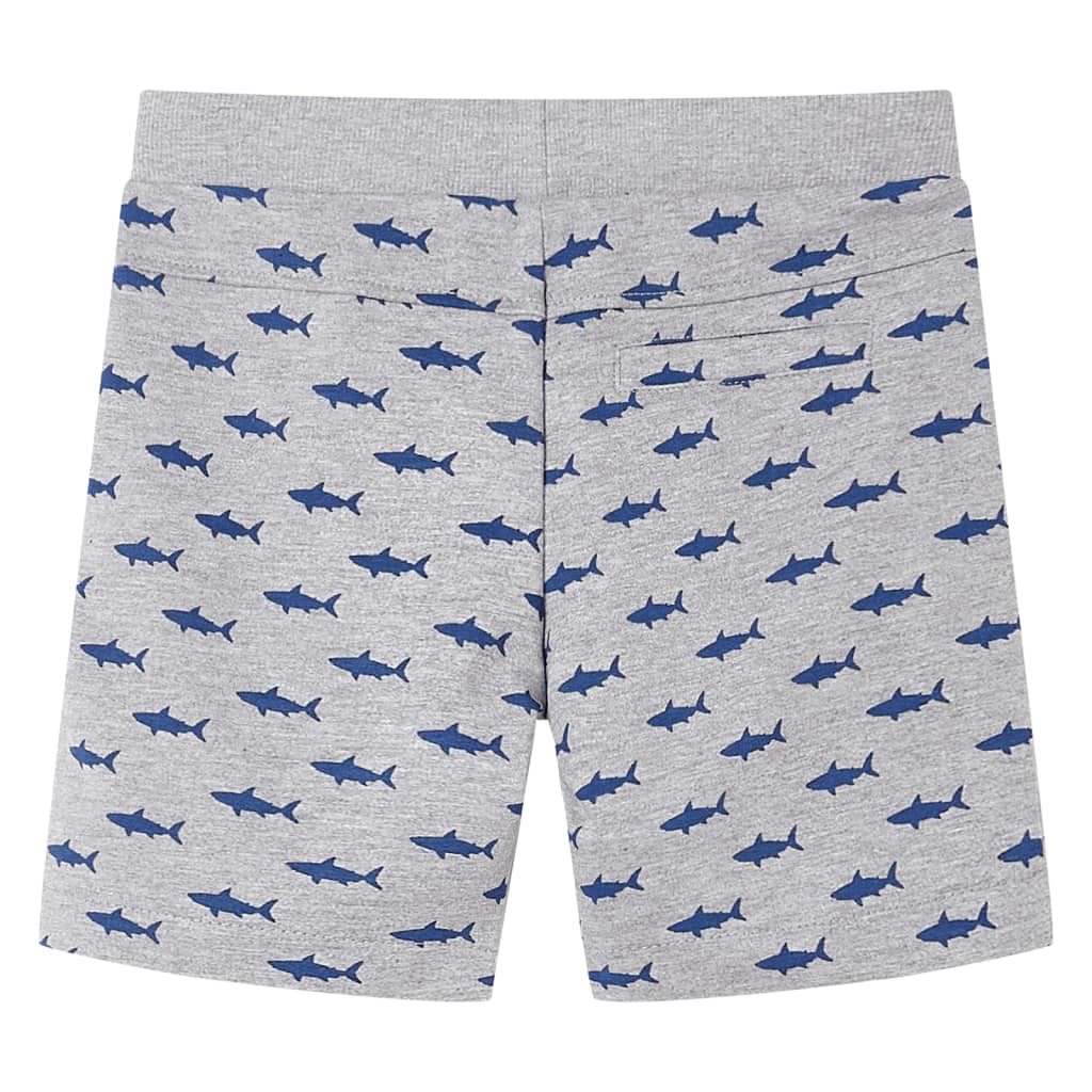 vidaXL Kindershorts met trekkoord 92 gemêleerd lichtgrijs afbeelding