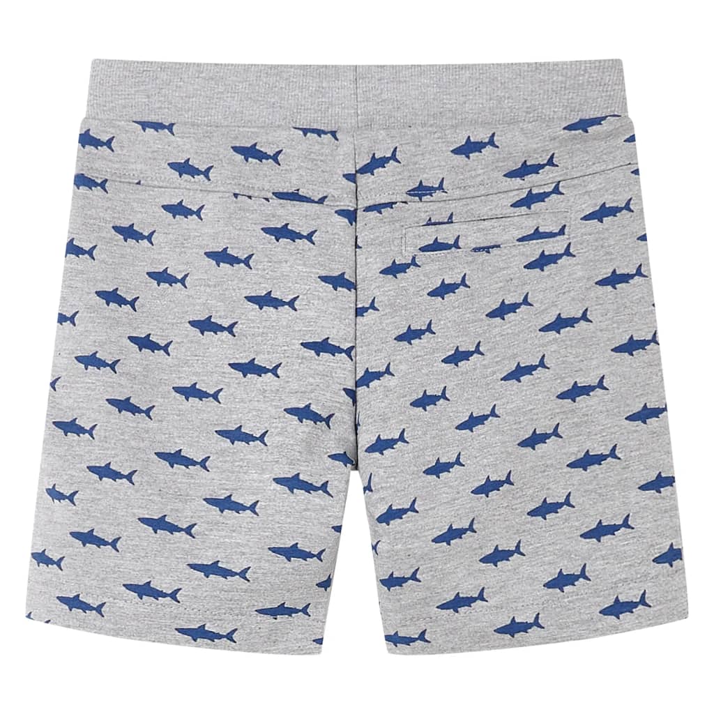 vidaXL Kindershorts met trekkoord 140 gemêleerd lichtgrijs afbeelding