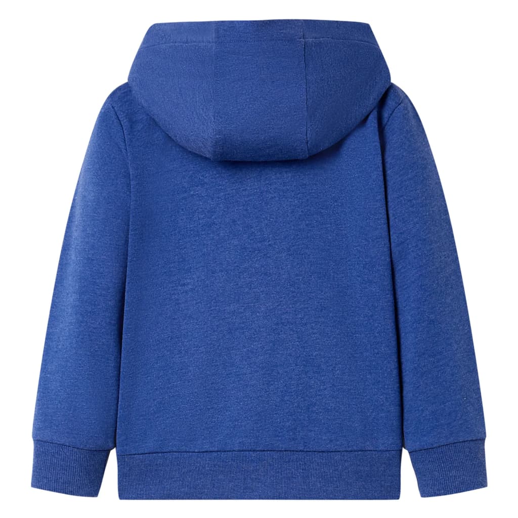 vidaXL Kindervest met capuchon en rits 92 gemêleerd donkerblauw afbeelding