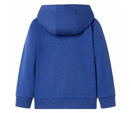 Kids' Hooded Sweatshirt with Zip Dark Blue Melange 116