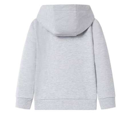Hanorac pentru copii cu glugă și fermoar, gri, 116