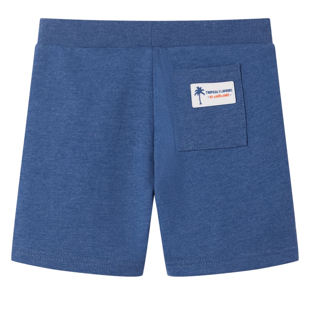 vidaXL Kindershorts met trekkoord 92 gemêleerd donkerblauw afbeelding
