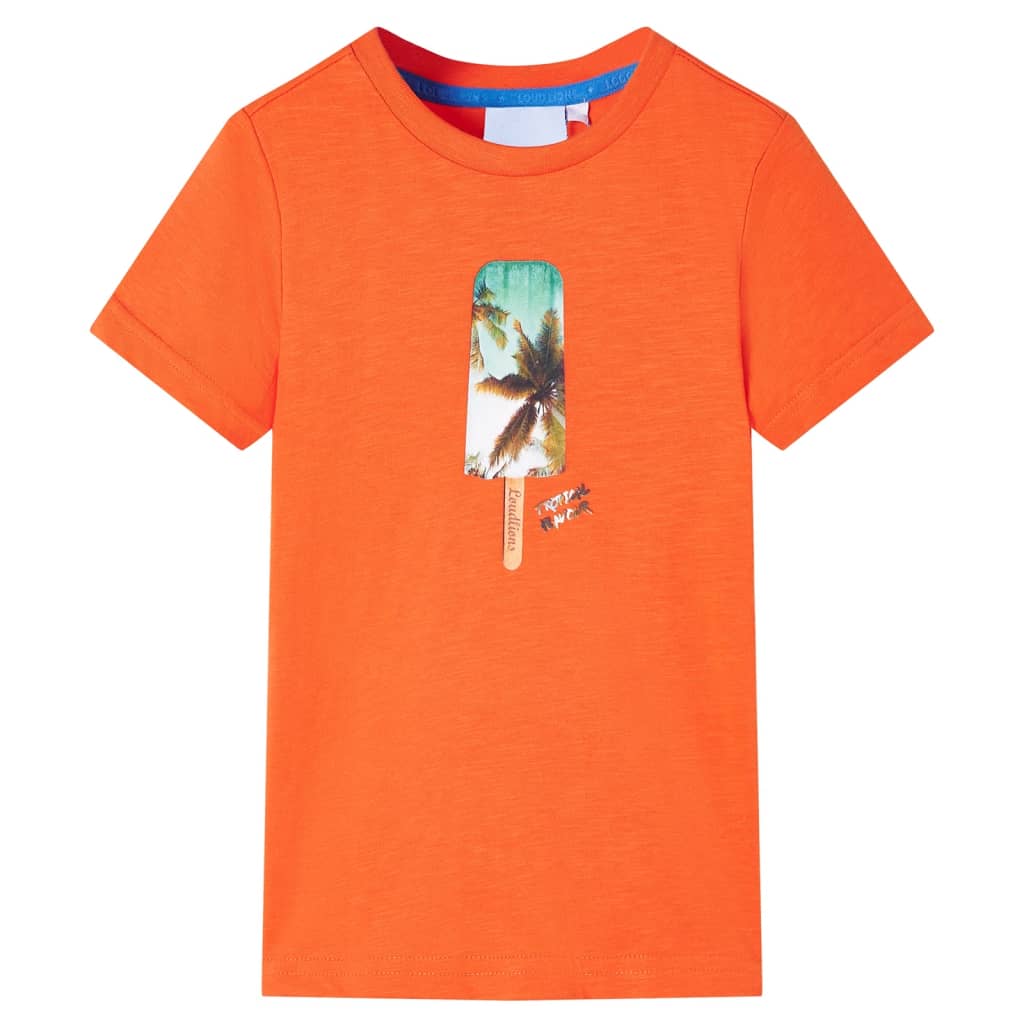 vidaXL Kinder-T-Shirt Dunkelorange 128