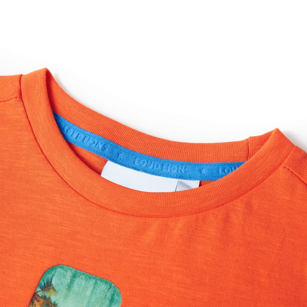 Thumbnail - vidaXL Kinder-T-Shirt Dunkelorange 128