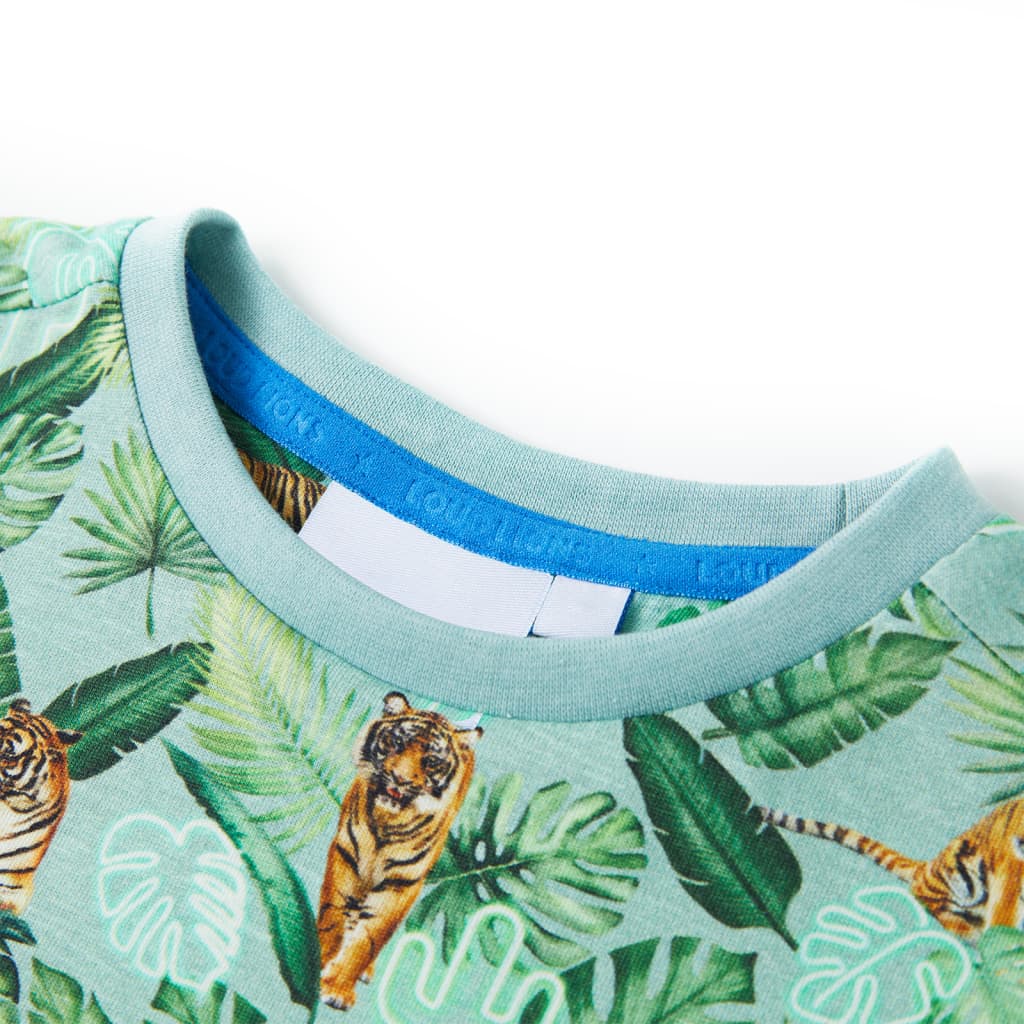 Thumbnail - vidaXL Kinder-T-Shirt Hellgrün Melange 128