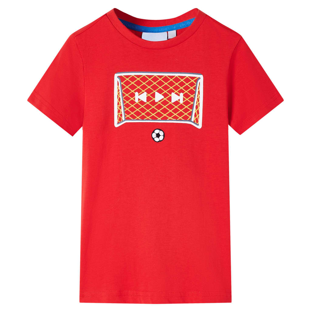 Tricou pentru copii, imprimeu poartă fotbal, roșu, 116