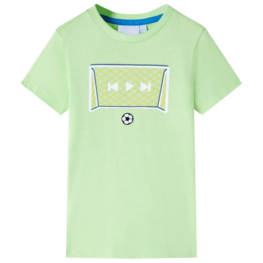Tricou pentru copii, imprimeu poartă fotbal, lime, 92