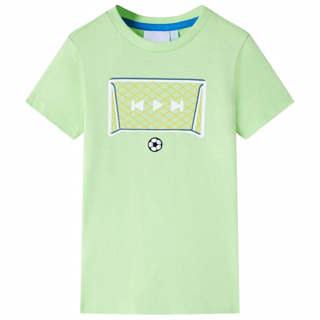 Tricou pentru copii, imprimeu poartă fotbal, lime, 104