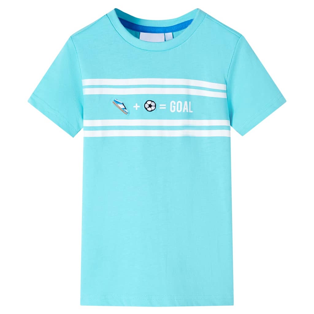 Tricou pentru copii, design GOAL, albastru verzui, 104