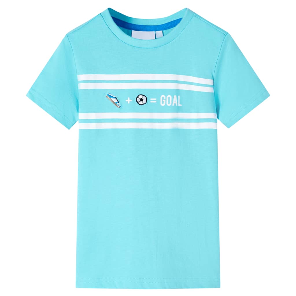 Tricou pentru copii, design GOAL, albastru verzui, 128