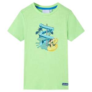 Otroška majica s kratkimi rokavi neon zelena 128