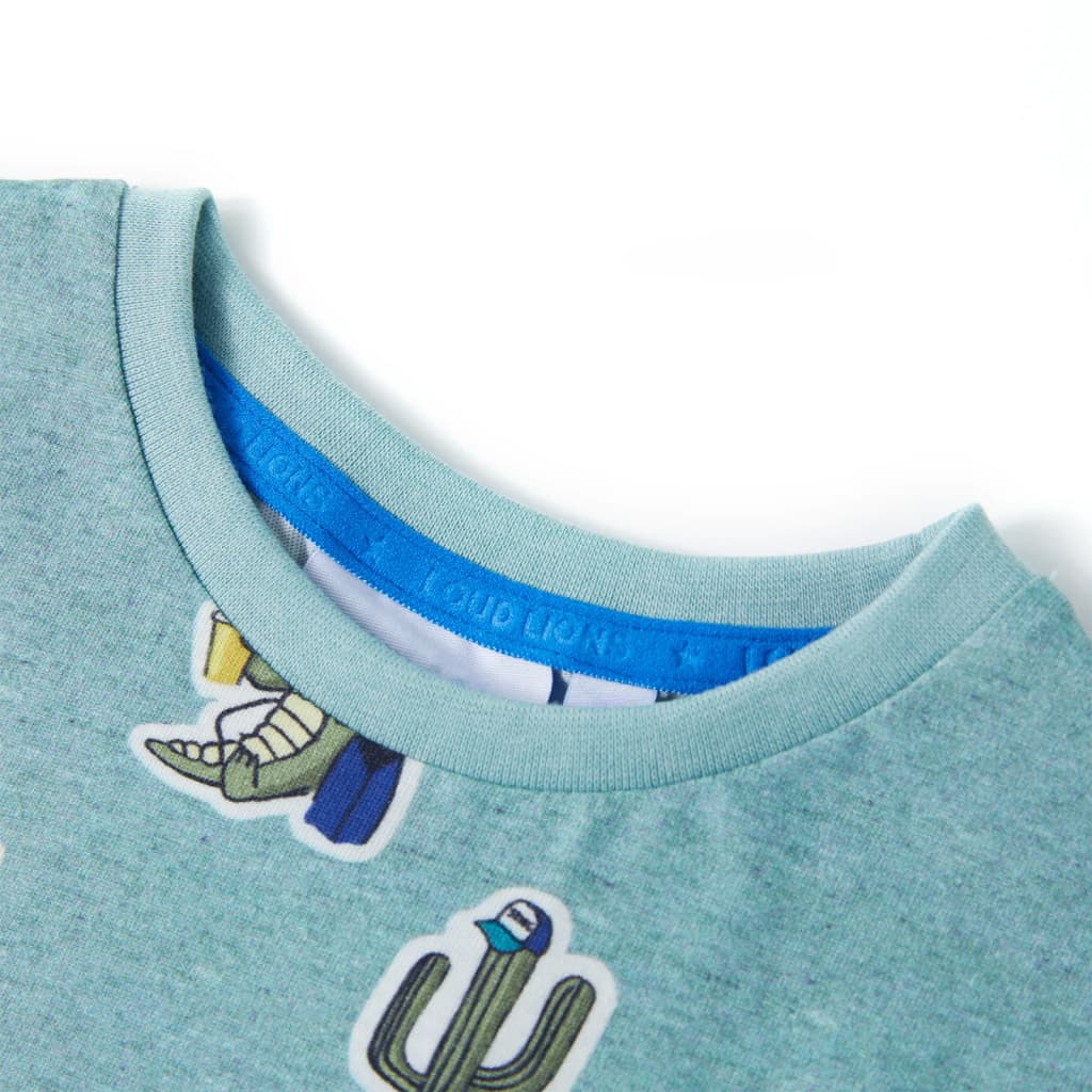 Thumbnail - vidaXL Kinder-T-Shirt Hellgrün Melange 104