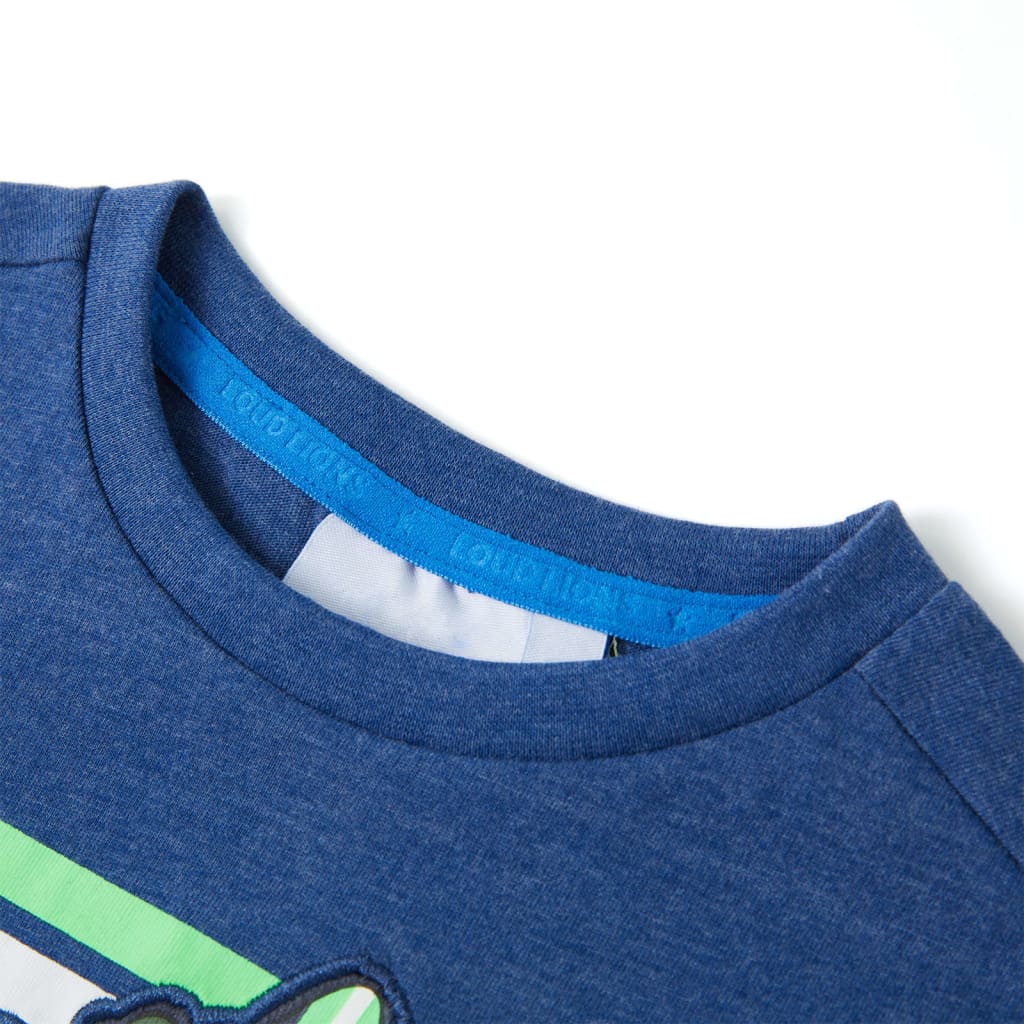 Thumbnail - vidaXL Kinder-T-Shirt Dunkelblau Melange 104