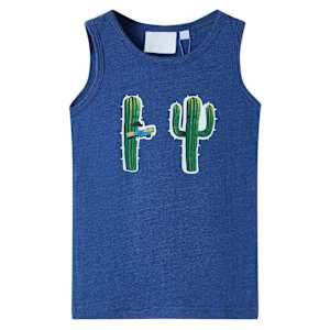 Otroška majica brez rokavov temno modra melange 104