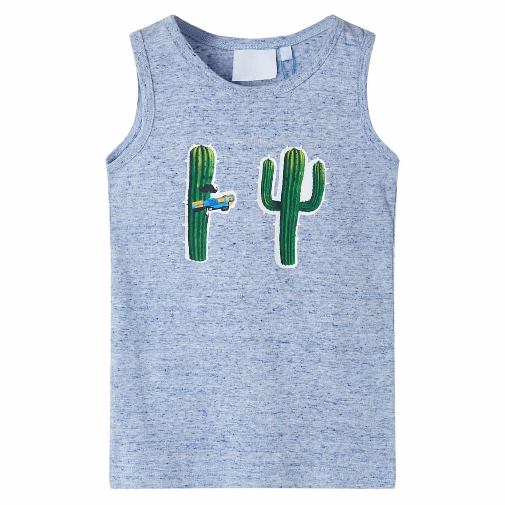 Débardeur enfant imprimé cactus mélange bleu 116