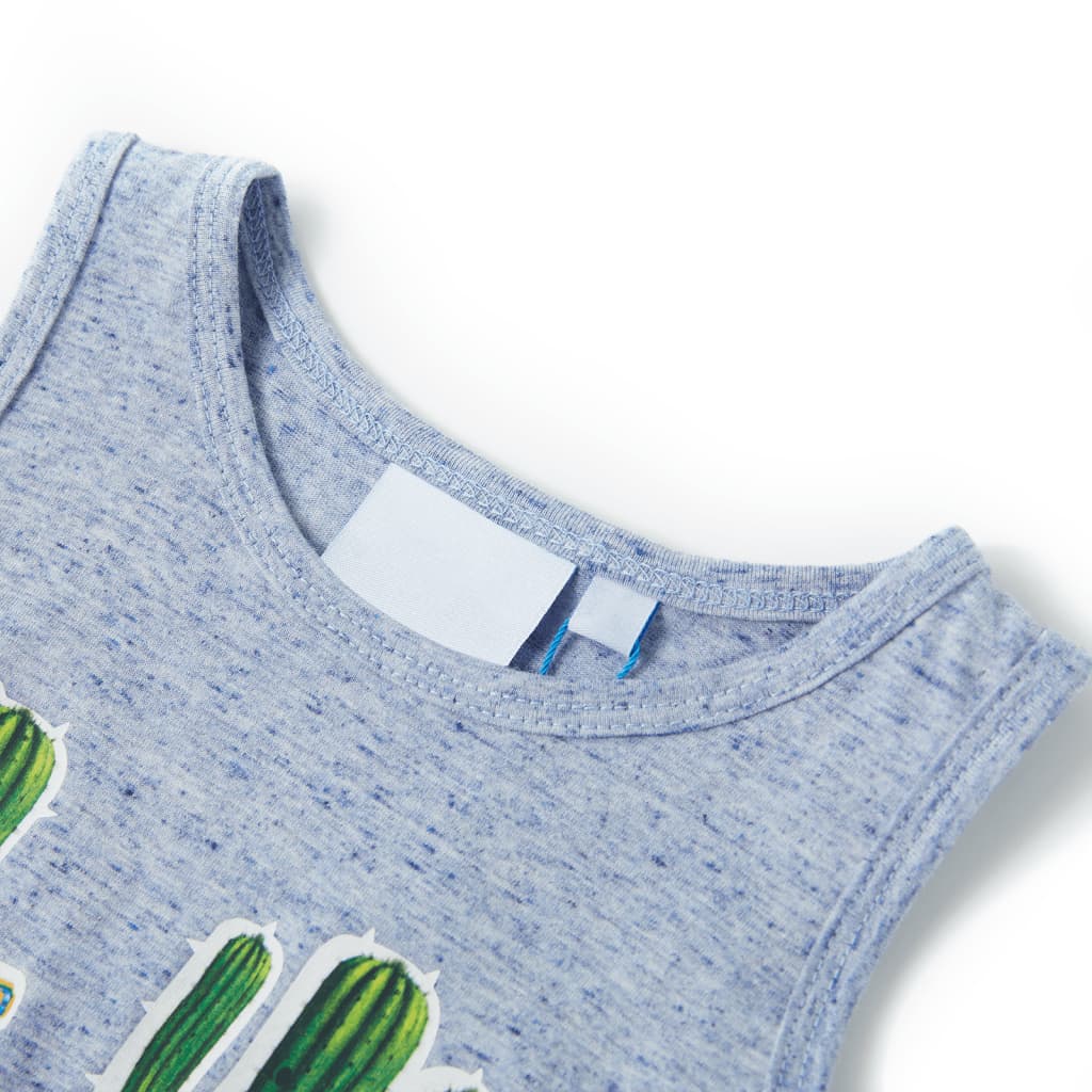 Thumbnail - vidaXL Kinder-Tanktop Blau Melange 128