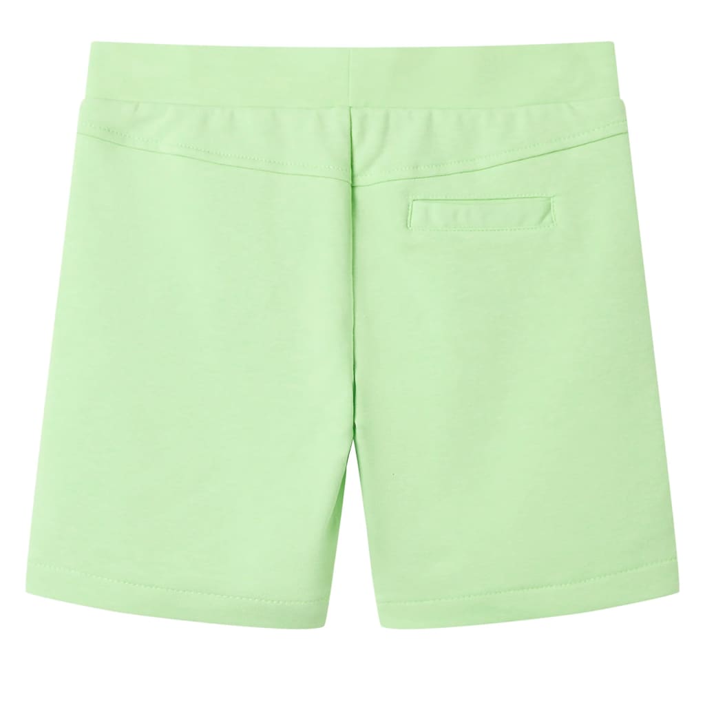 vidaXL Kindershort 104 fluorescerend groen afbeelding