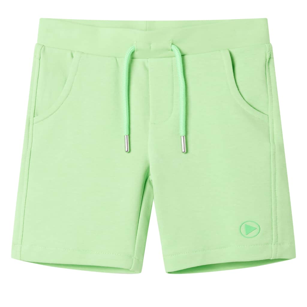 Pantaloni scurți pentru copii, verde fosforescent, 128