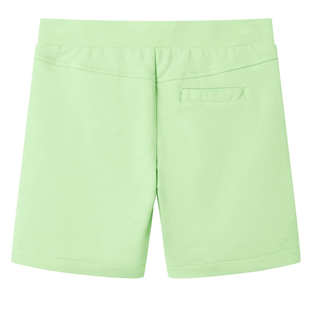 vidaXL Kindershort 128 fluorescerend groen afbeelding