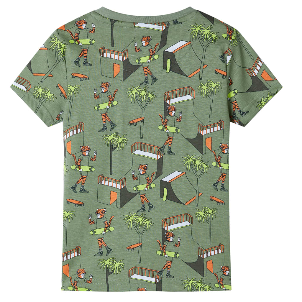 Thumbnail - vidaXL Kinderpyjama mit Kurzen Ärmeln Hellkhaki 104