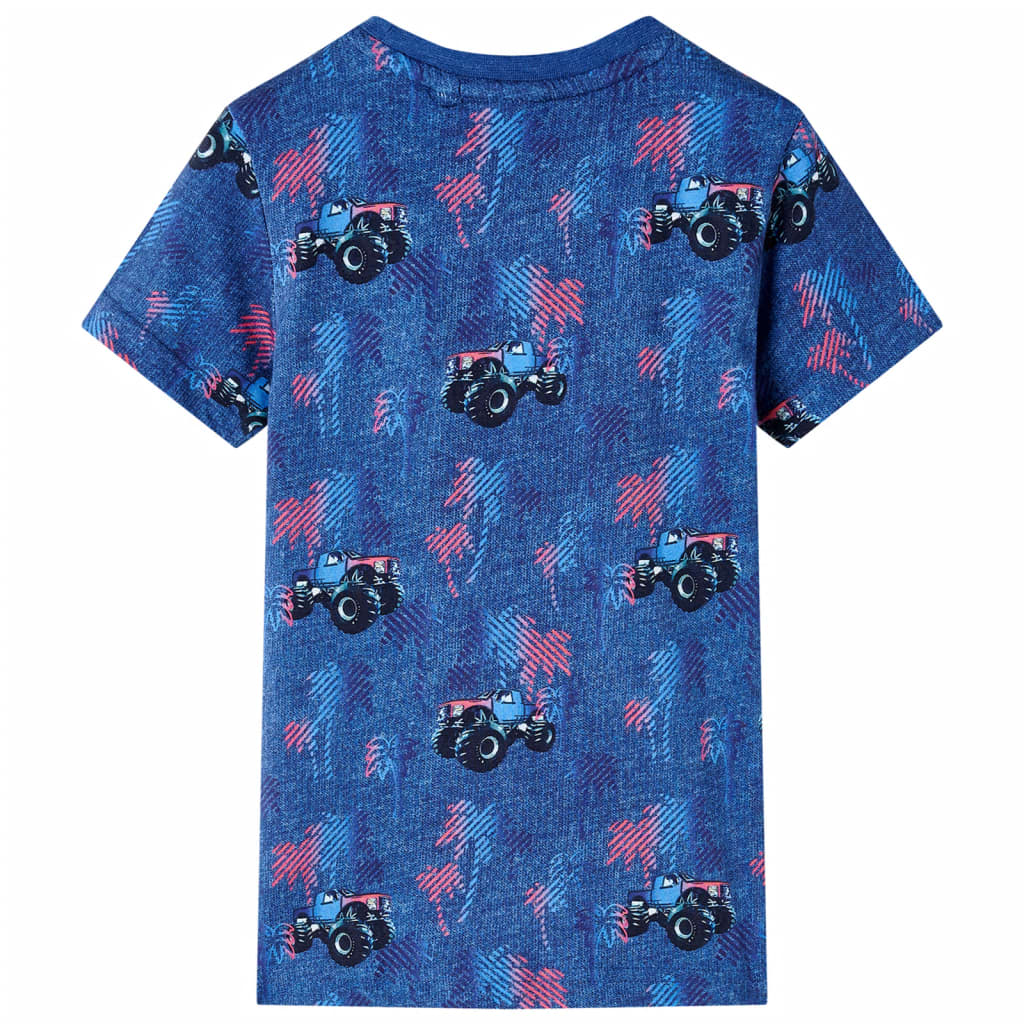 vidaXL Kindershirt 128 gemêleerd donkerblauw afbeelding