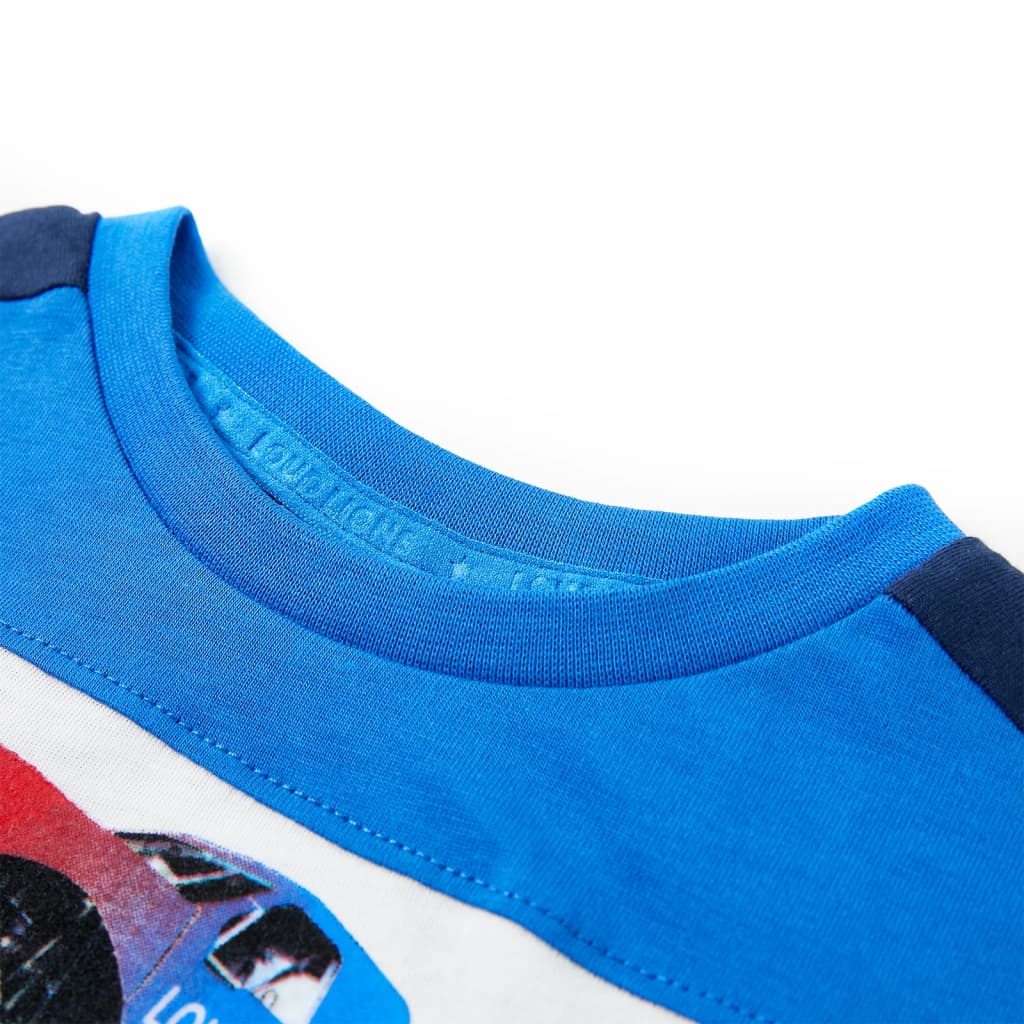 Thumbnail - vidaXL Kinder-T-Shirt Blau und Marineblau 92