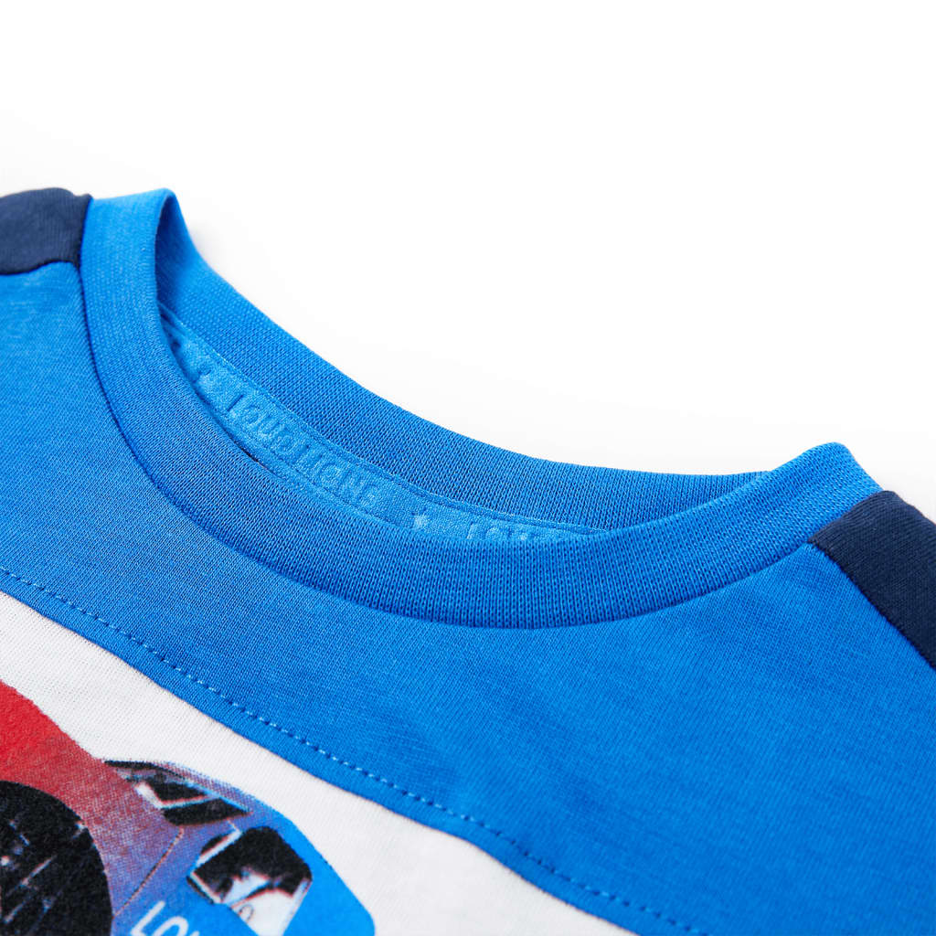 Thumbnail - vidaXL Kinder-T-Shirt Blau und Marineblau 128