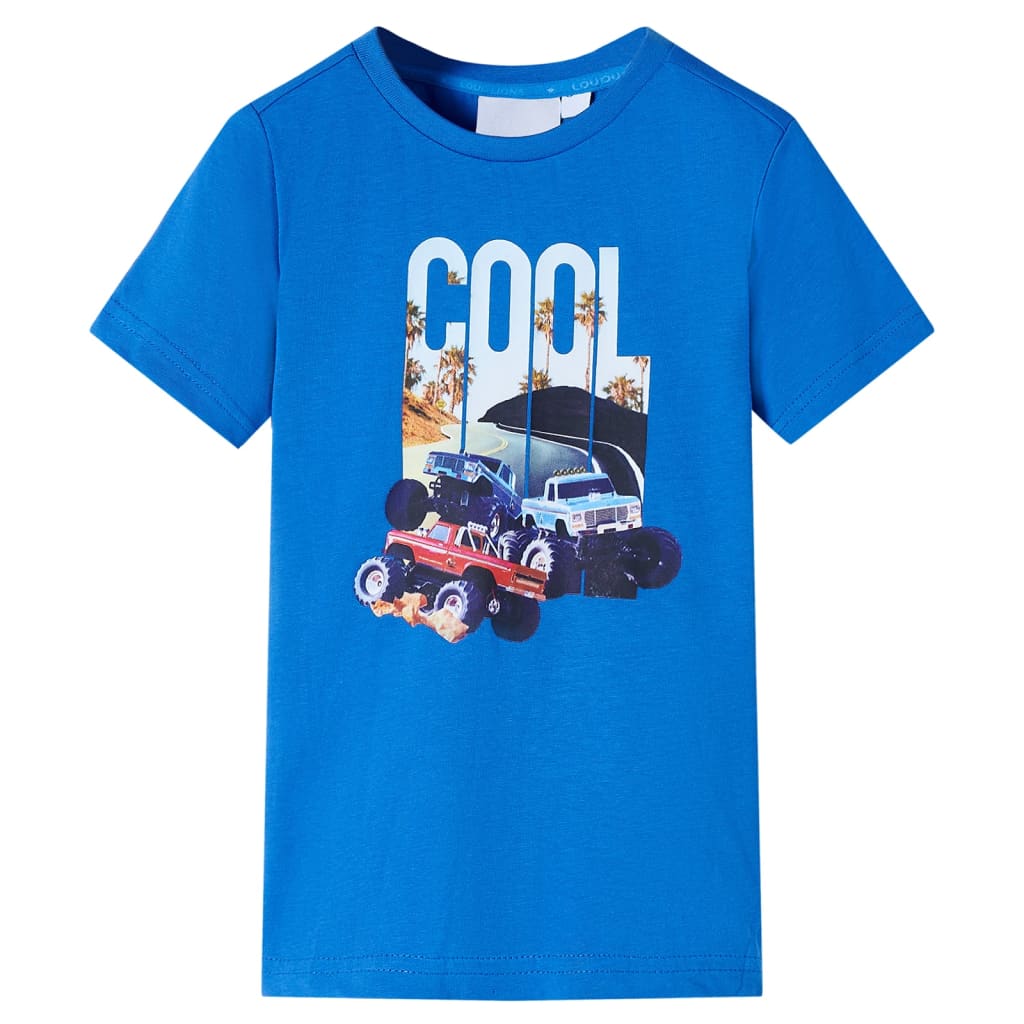Tricou pentru copii, imprimeu mașini, albastru, 92