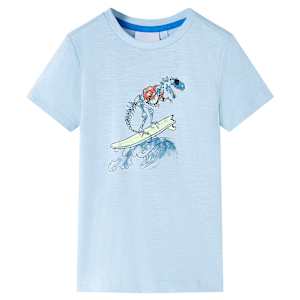 Otroška majica s kratkimi rokavi svetlo modra 128