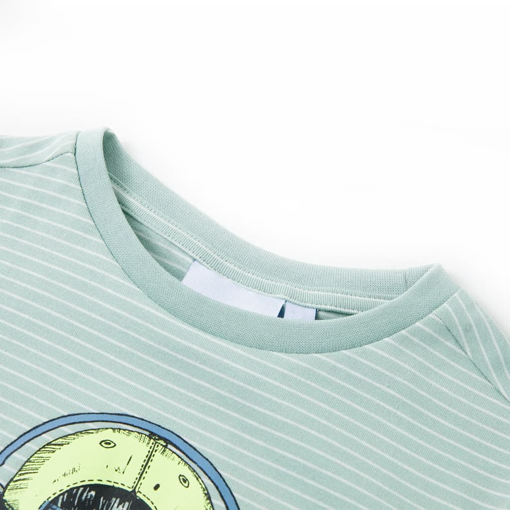 Thumbnail - vidaXL Kinder-T-Shirt mit Streifen Helles Minzgrün 116