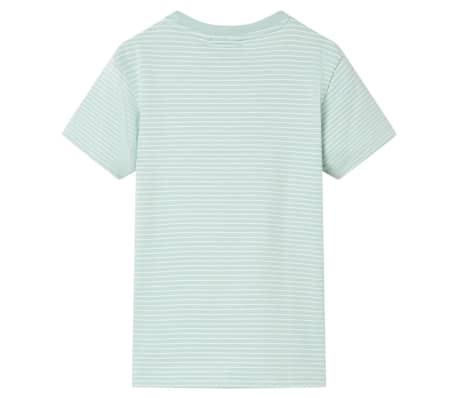 Kinder-T-Shirt mit Streifen Helles Minzgr&uuml;n 128