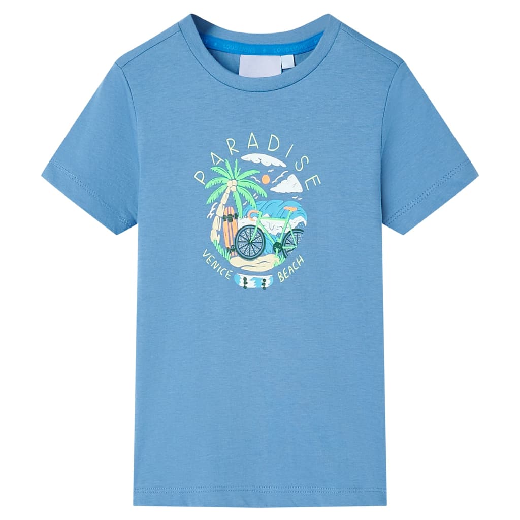 vidaXL Kinder-T-Shirt Mittelblau 104