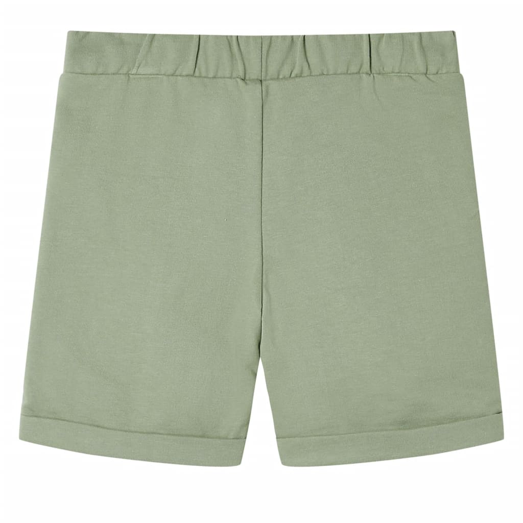vidaXL Kindershorts met trekkoord 104 lichtkaki afbeelding