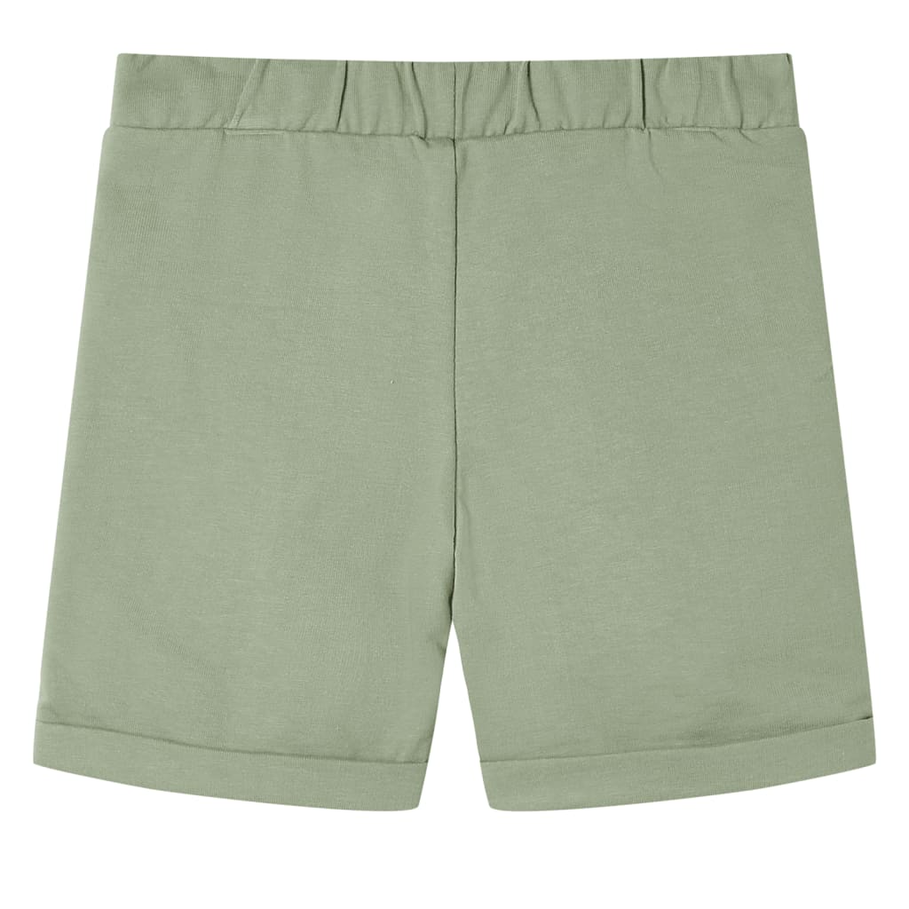 vidaXL Kindershorts met trekkoord 116 lichtkaki afbeelding