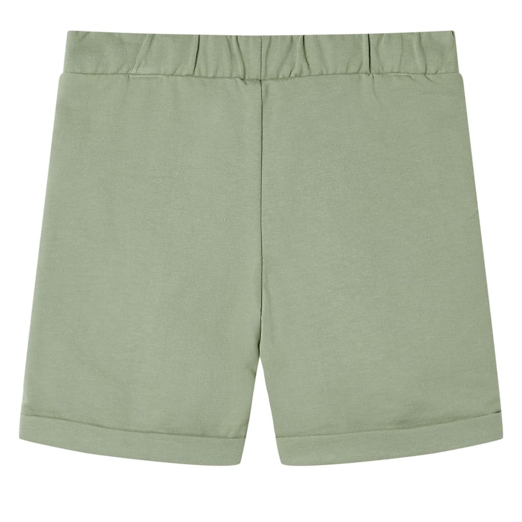 vidaXL Kindershorts met trekkoord 128 lichtkaki afbeelding