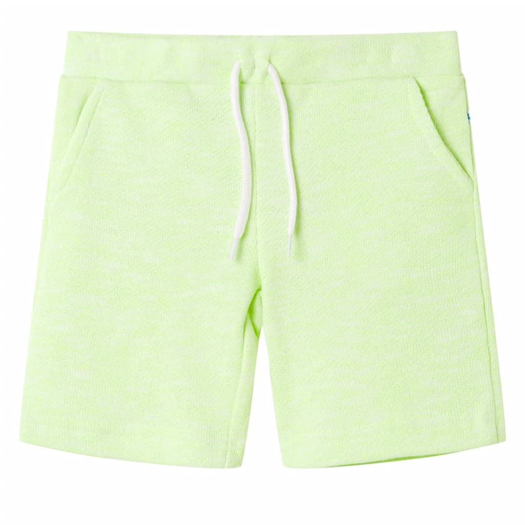 Pantaloni scurți pentru copii cu șnur, galben neon, 140