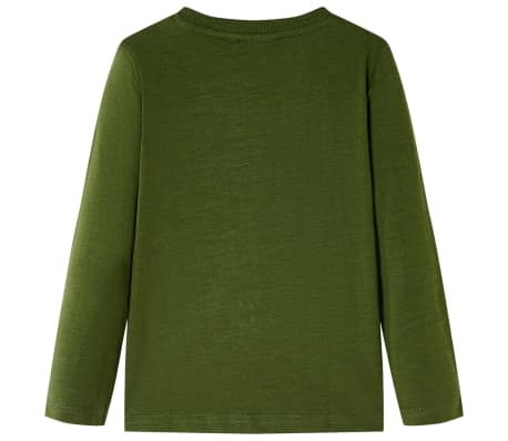 T-shirt enfants &agrave; manches longues kaki fonc&eacute; 92