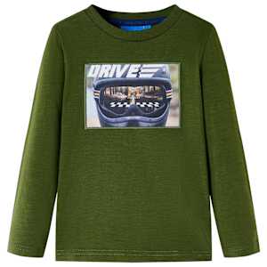 Pikkade varrukatega lastes&auml;rk, tume khaki, 104