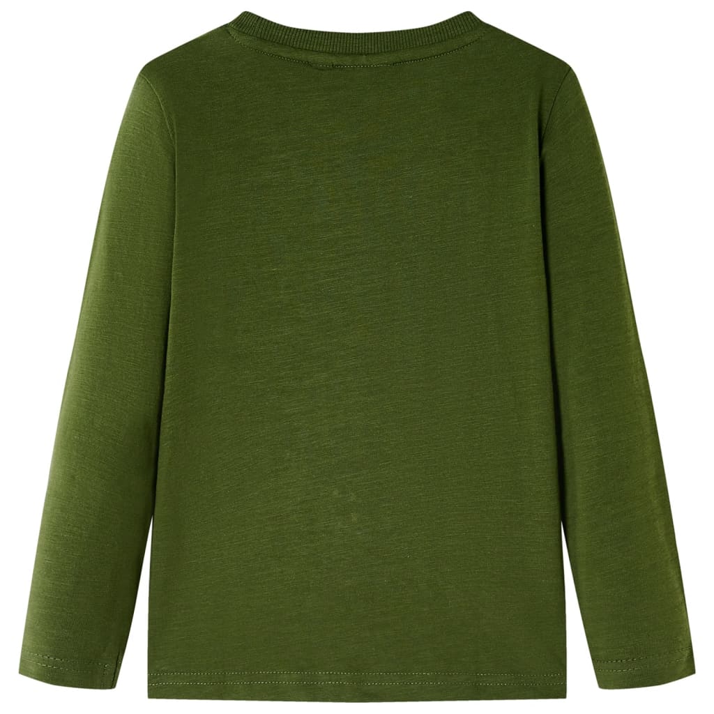 vidaXL Kindershirt met lange mouwen 116 donkerkakikleurig afbeelding
