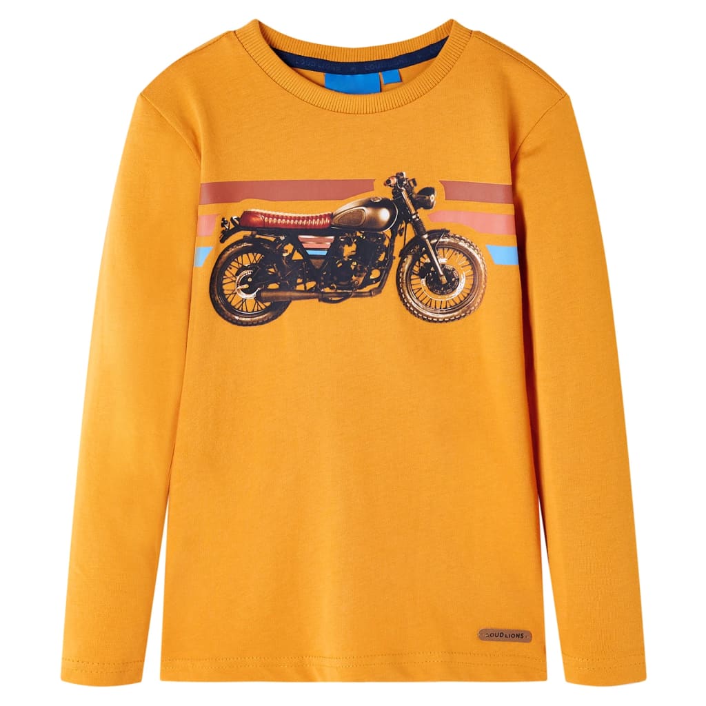 Tricou pentru copii cu mâneci lungi, ocru, 104