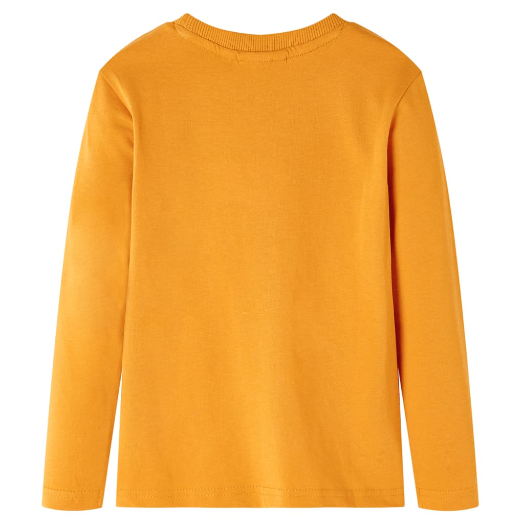 vidaXL Kindershirt met lange mouwen 104 okerkleurig afbeelding