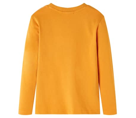 Tricou pentru copii cu m&acirc;neci lungi, ocru, 140