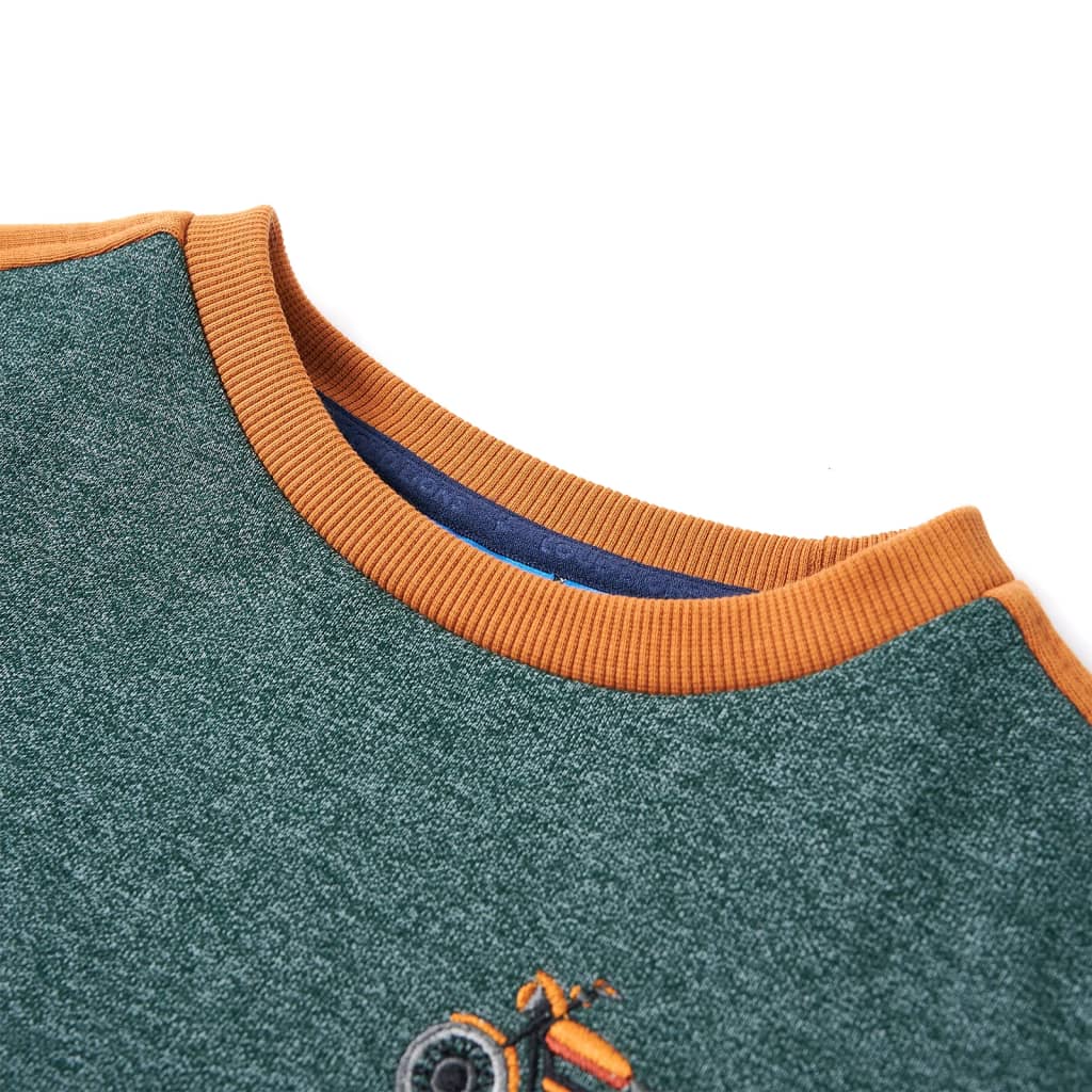 Thumbnail - vidaXL Kinder-Sweatshirt Dunkelgrün Melange 92